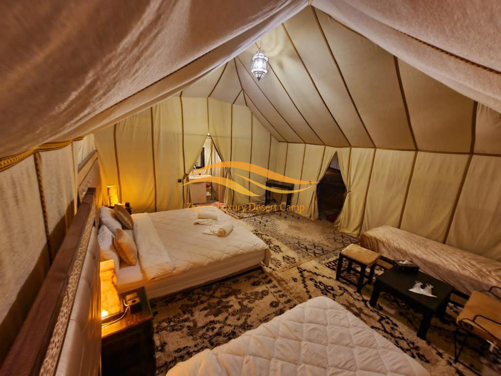Triple Luxury Tent Sahara at Zagora Luxury Desert Camp for families and small groups